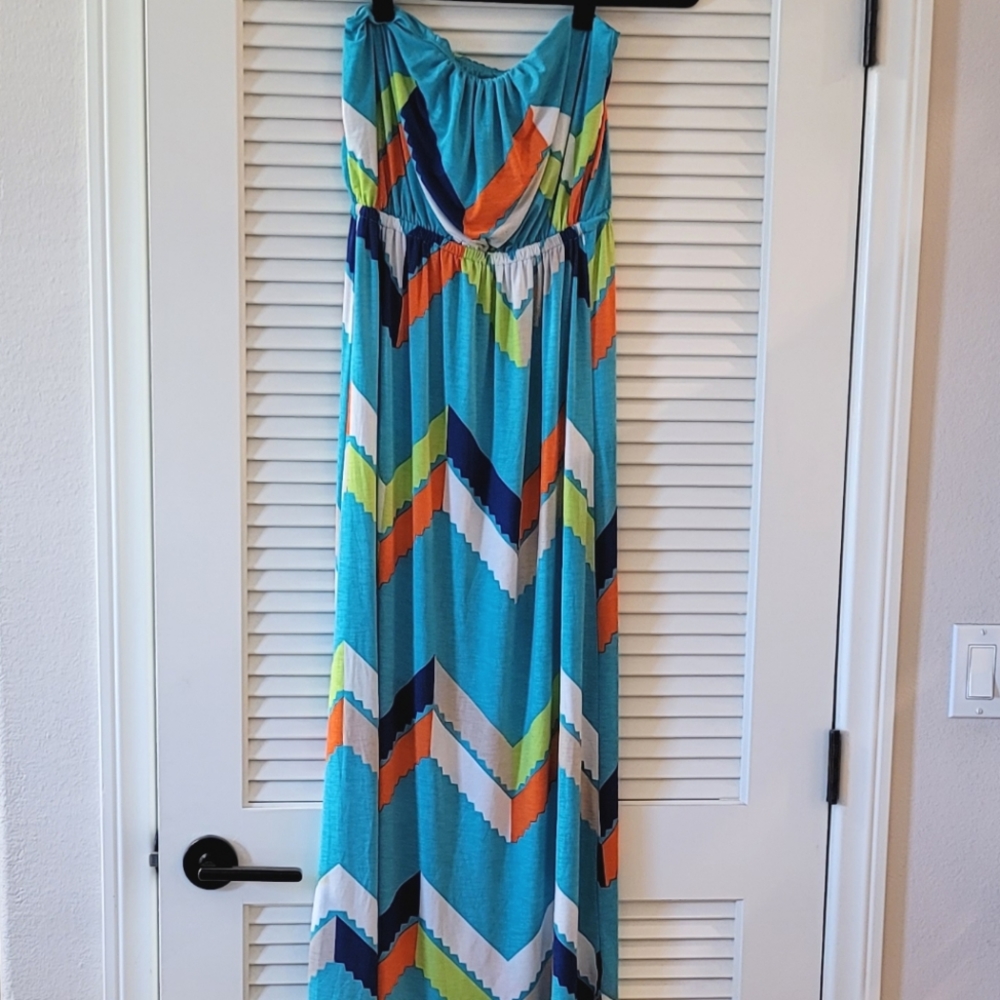 Trixxi- Long Teal/Blue/Orange/Green/White/Beige Sleeveless Maxi Dress